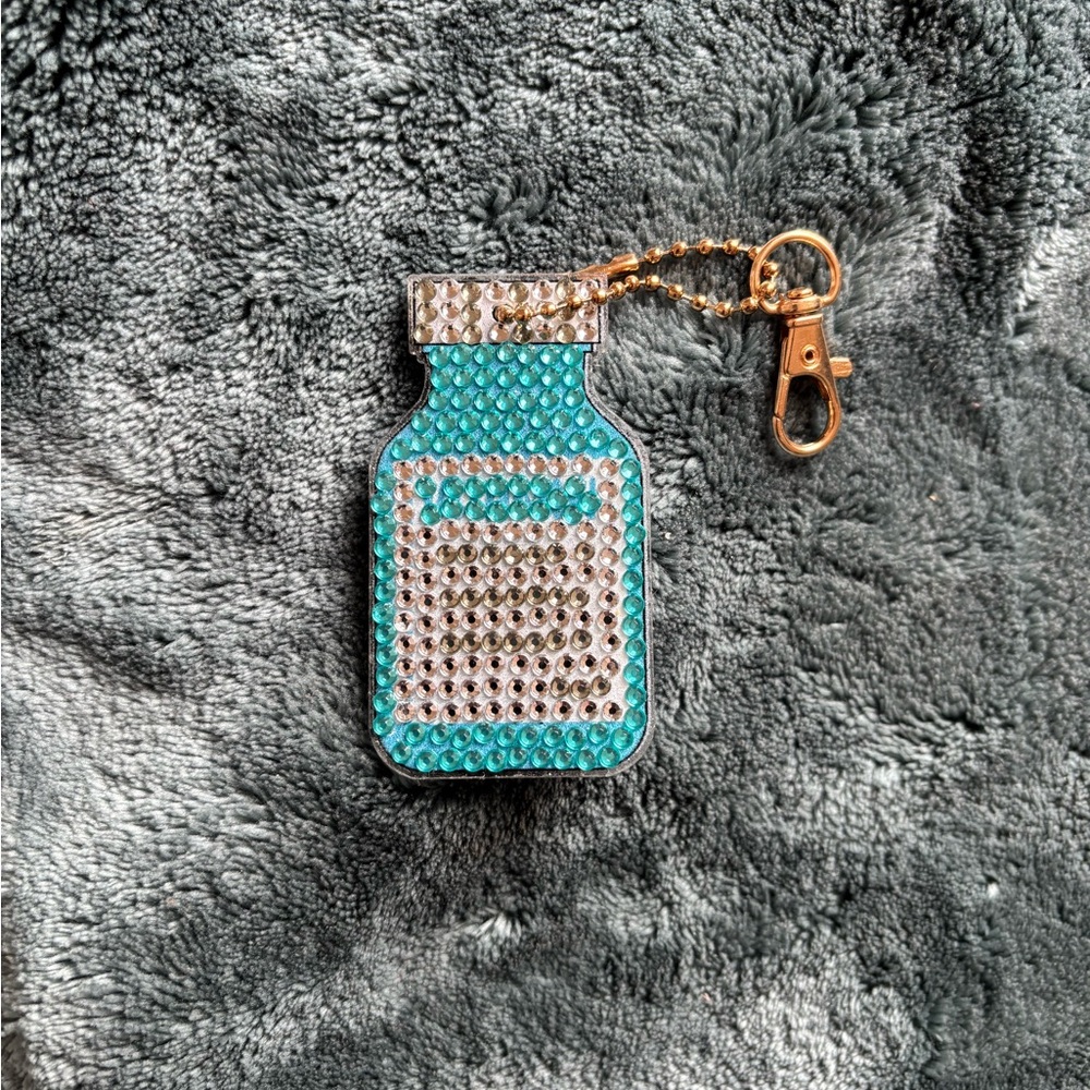 Sparkling Blue and Silver Keychain